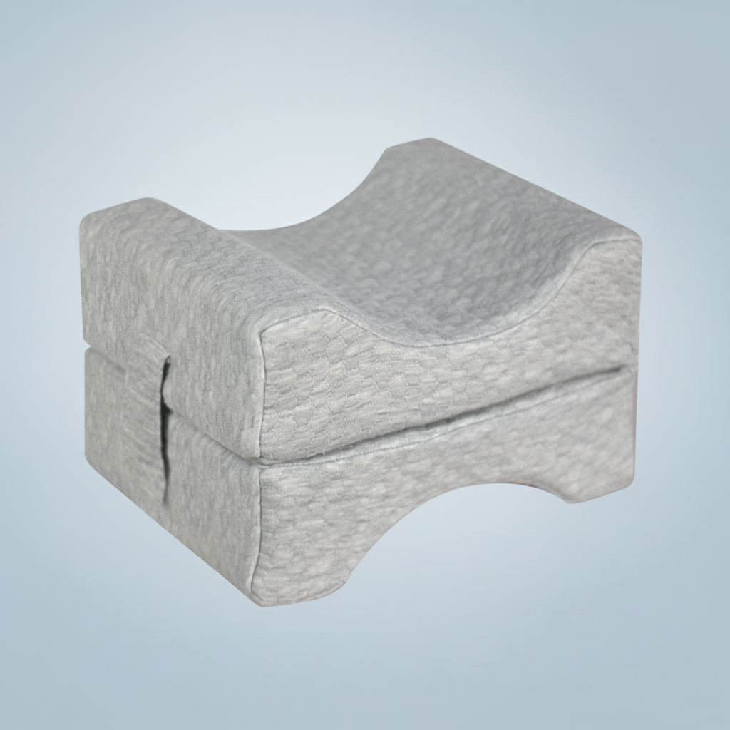 ReliefPad druckentlastendes Lagerungskissen – zusammengeklappt für gezielte Druckentlastung im Pflegebett.